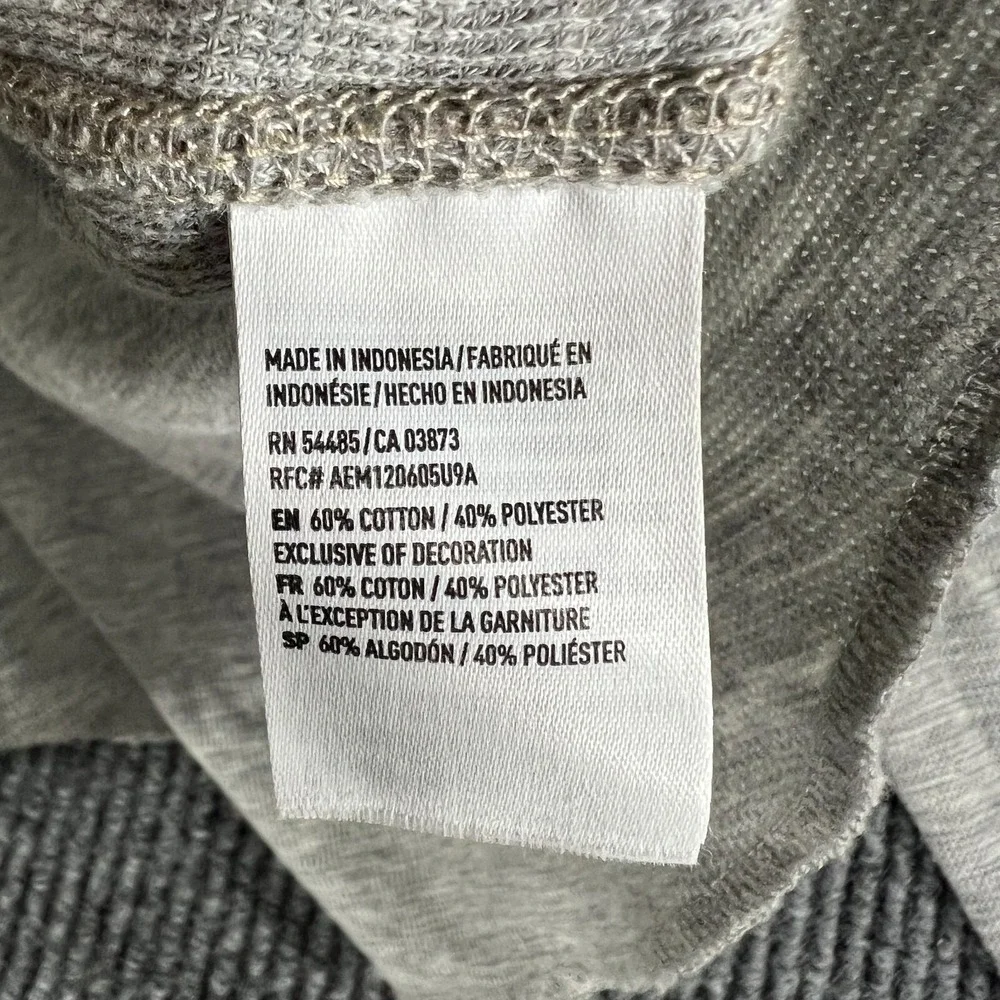 American Eagle Mens Sweatshirt Thermal Medium Gray Long Sleeve Knit Classic Fit